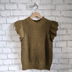 UNIVERSAL THREAD Olive Green Sleeveless Sweater Top, XS